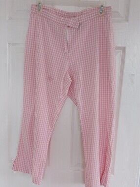 Stretch  Pink Checker Ankle Pant